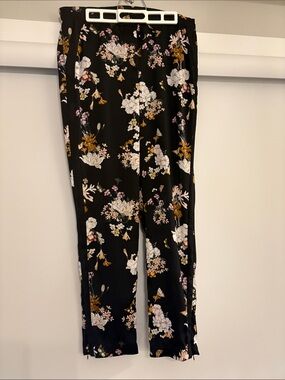 MELISSA NEPTON Black Floral Straight-Leg Pants
